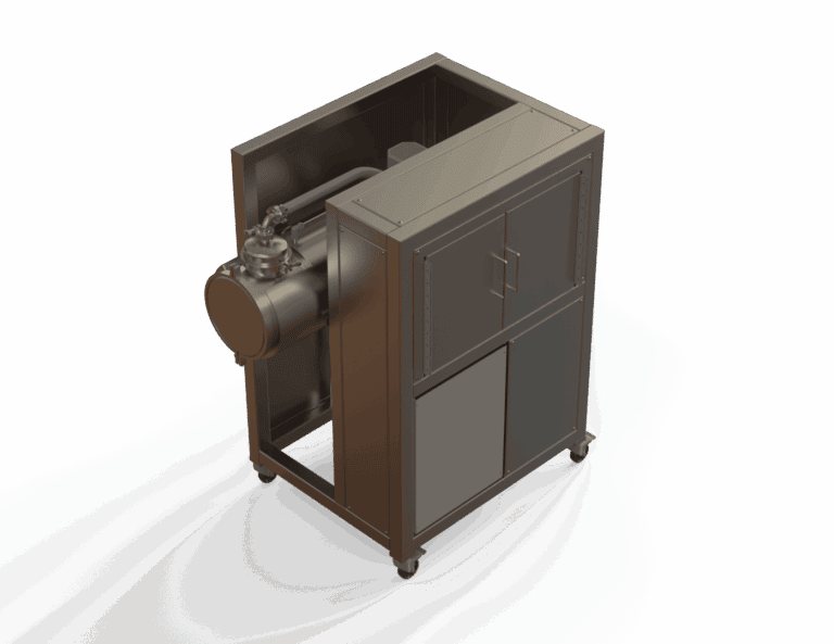 - Industrial stainless steel equipment for manufacturing and processing applications.