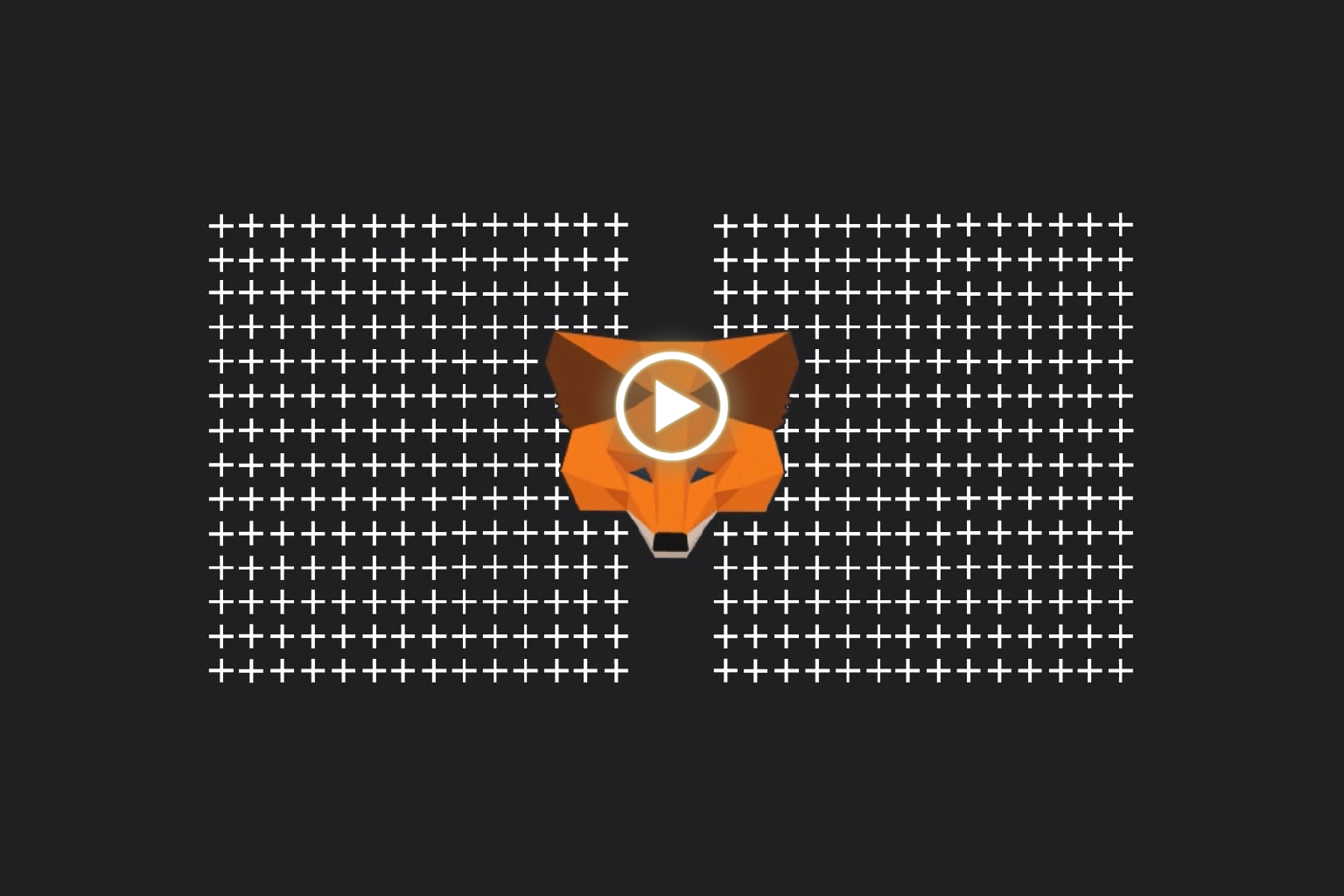 A person wearing a VR headset in a dark room lit with red and blue lights, smiling and reaching forward as if interacting with virtual objects.