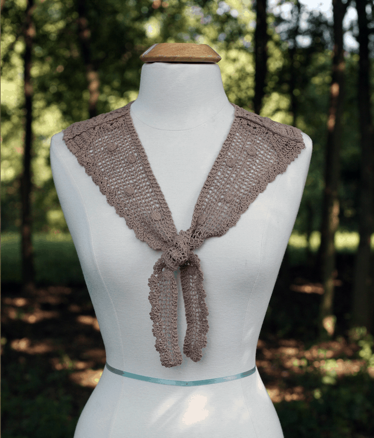 Hand dyed crochet collar