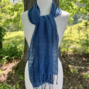 Plaid Handwoven Naturally dyed Indigo Scarf