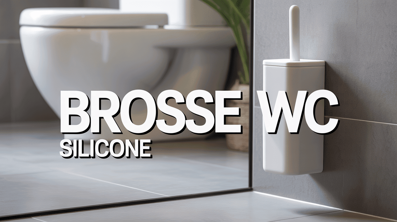 brosse wc silicone blanche sur support élégant salle de bain