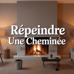 Cheminée repeinte modernisée dans un salon lumineux