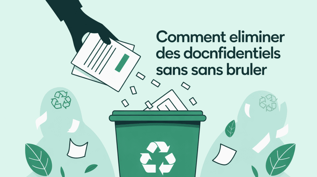 Comment détruire des papiers sans les brûler illustration verte recyclage