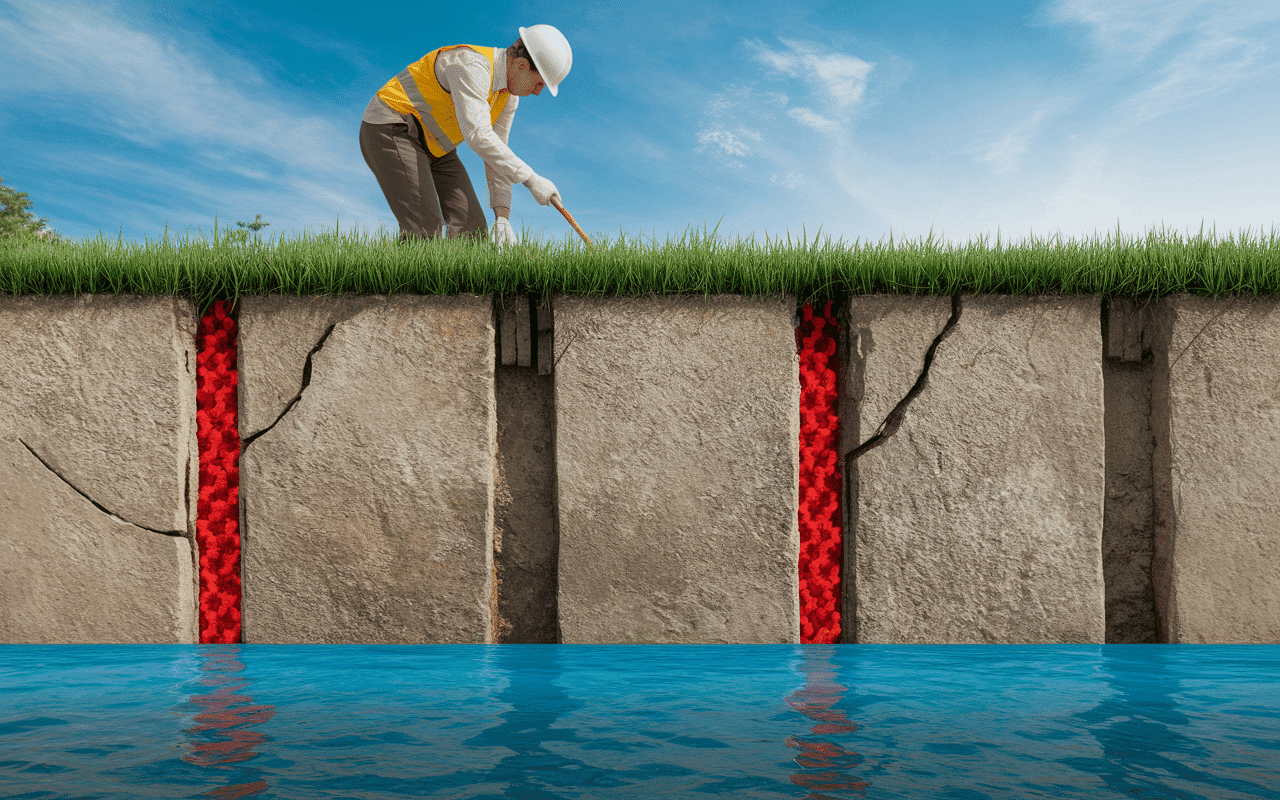 Schéma pression hydrostatique avant après drain pour mur de soutènement