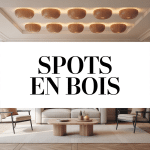 Spot en bois encastré plafond salon moderne