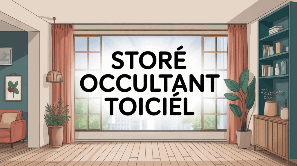 Fenêtre avec store occultant Toiciel baissé lumière douce