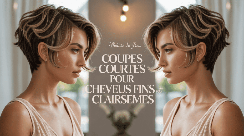 Femme profil coupe courte cheveux fins et clairsemés volumineuse
