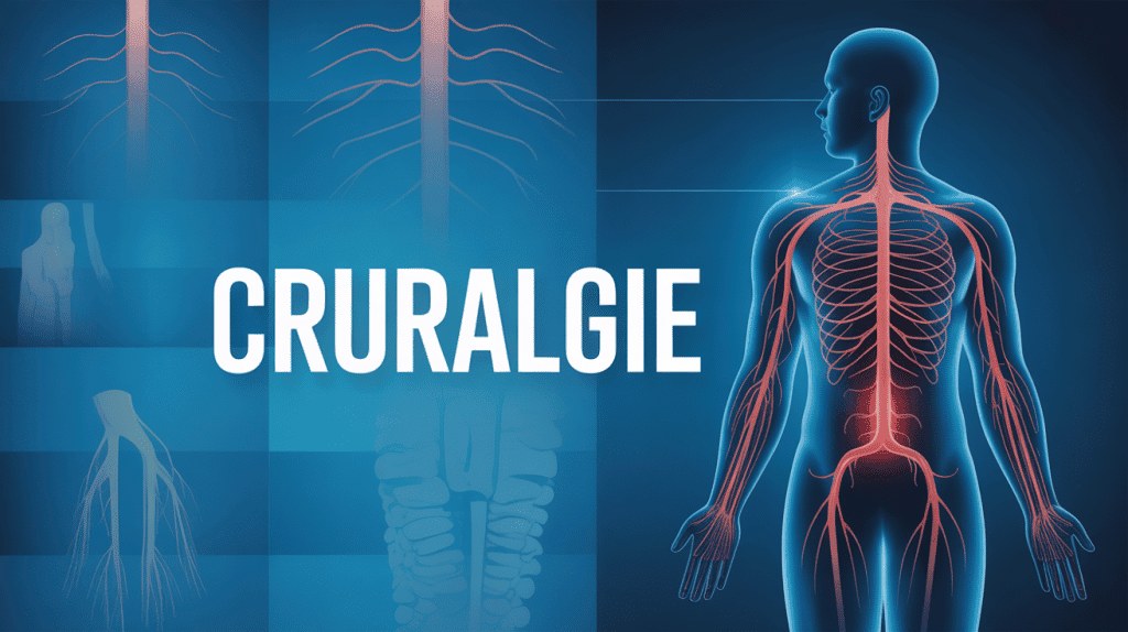 Schéma nerf crural avec cruralgie mouvements à éviter