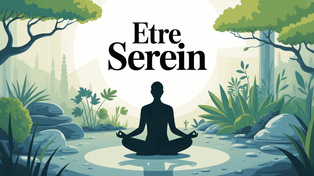 être serein lors d'une méditation dans jardin zen