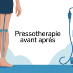 Pressothérapie avant après jambes circulation et résultats visuels