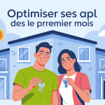 apl premier mois astuce image couple clés devant appartement