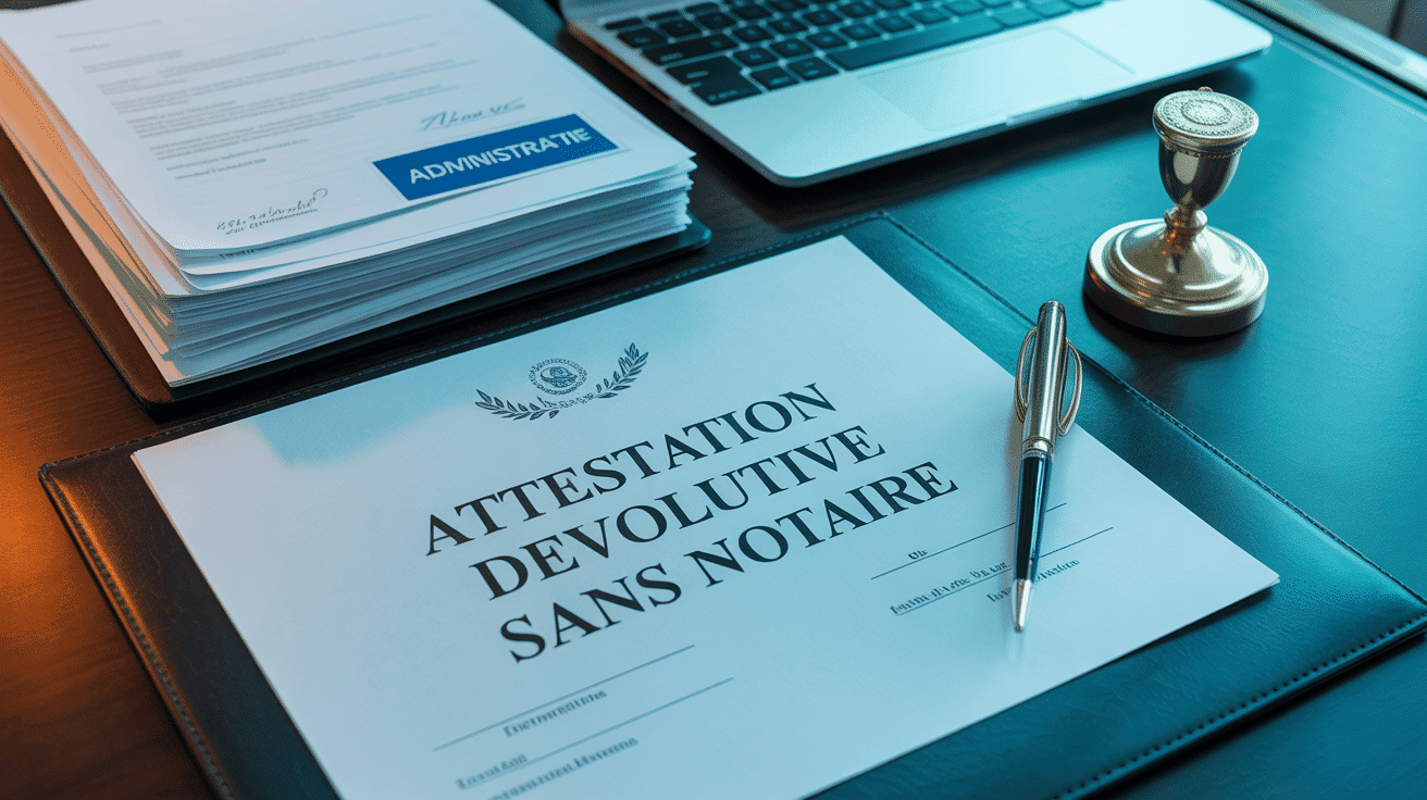 Attestation dévolutive sans notaire sur bureau professionnel