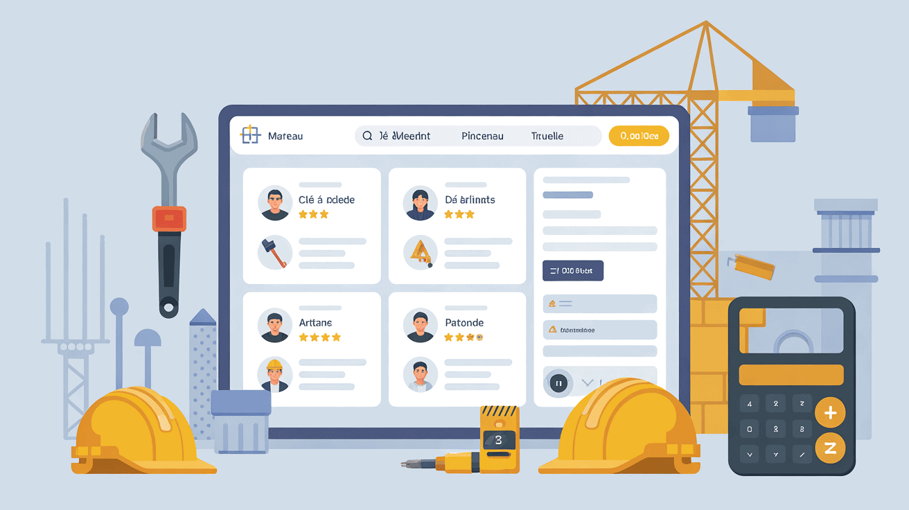 Interface batiav.com recherche artisans et devis bâtiment