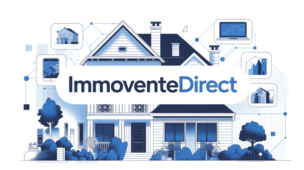 immoventedirect illustration maison digitale et icônes technologiques