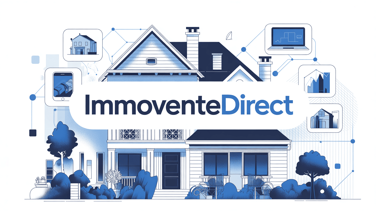 immoventedirect illustration maison digitale et icônes technologiques