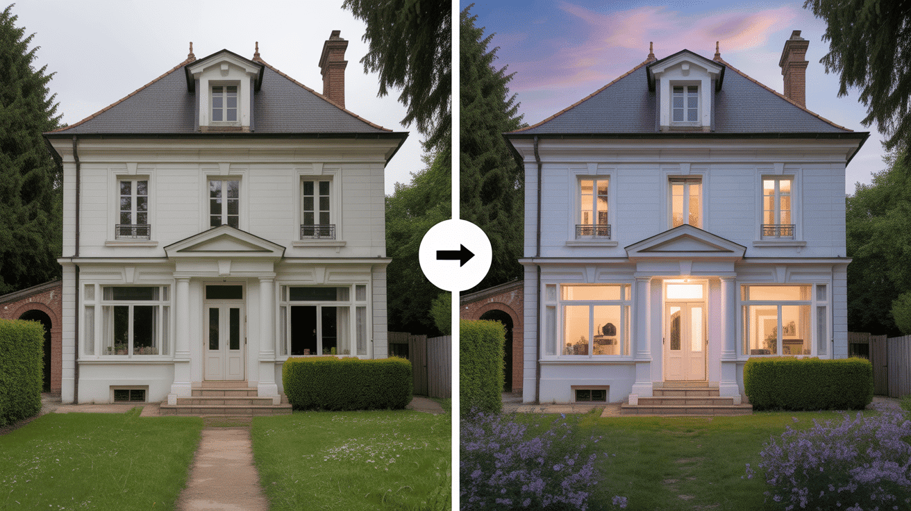 Transformation maison mitoyenne invendable rénovée