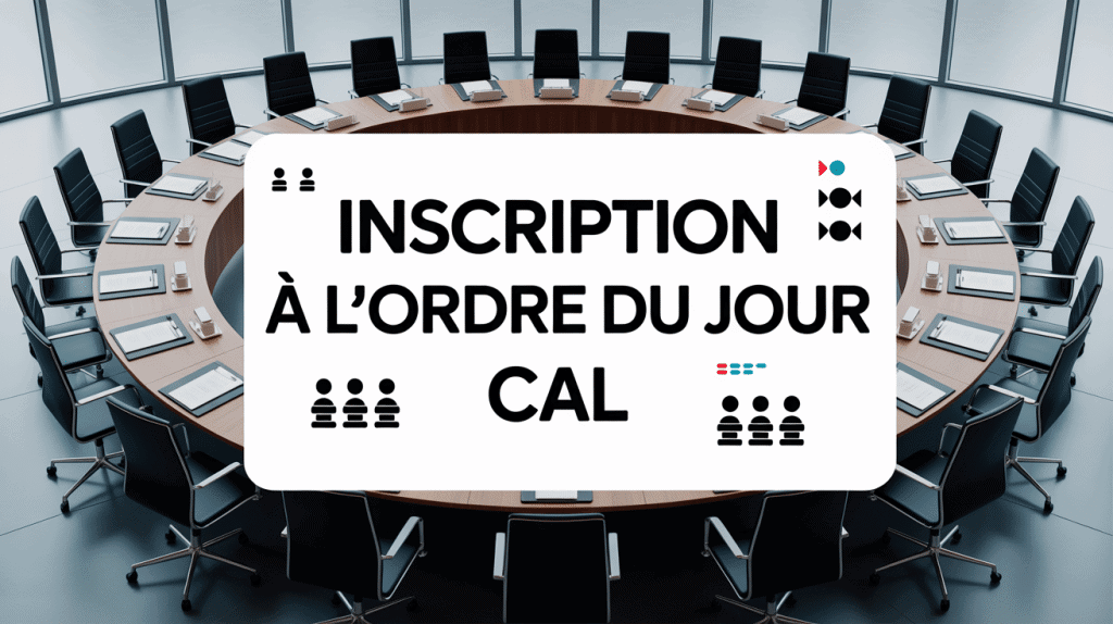 Salle de réunion moderne pour inscription à l'ordre du jour d'une cal