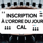 Salle de réunion moderne pour inscription à l'ordre du jour d'une cal