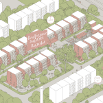 Illustration quartier rouffignac bagnolet immeubles espaces verts métro