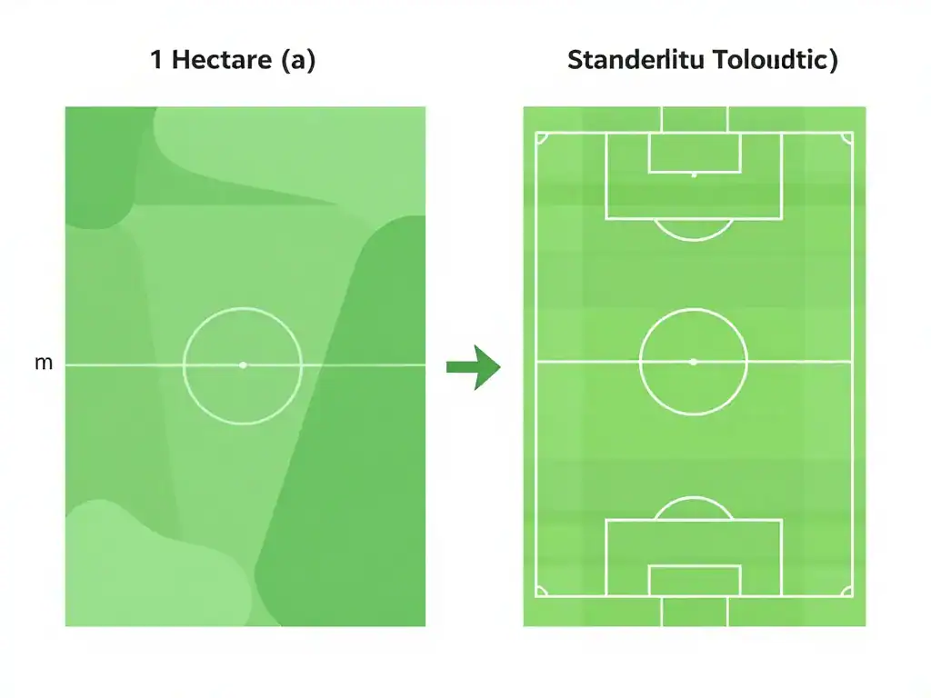 Diagramme 1 hectare en m2 versus terrain football