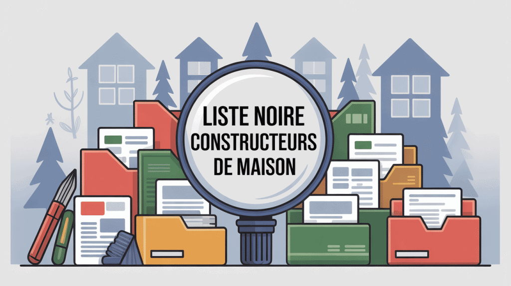 illustration SEO liste noire des constructeurs de maison style vectoriel