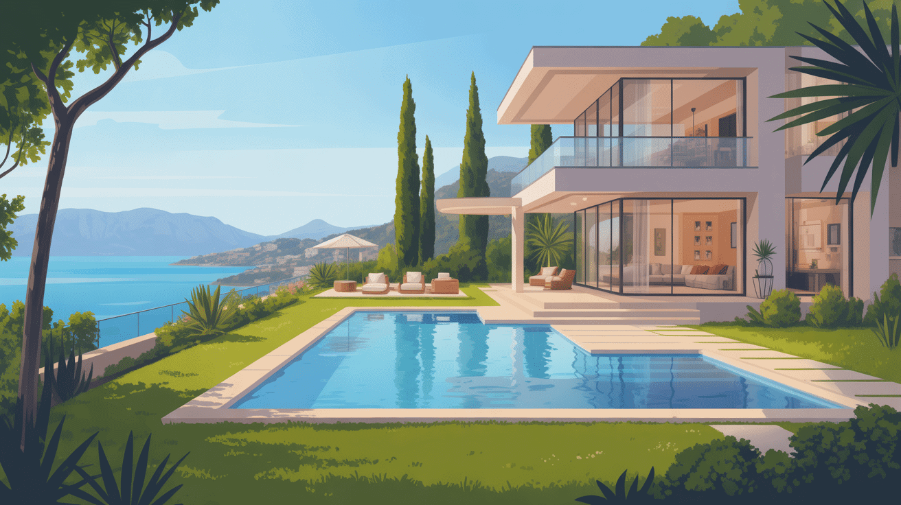 villa de luxe contemporaine piscine débordement vue mer