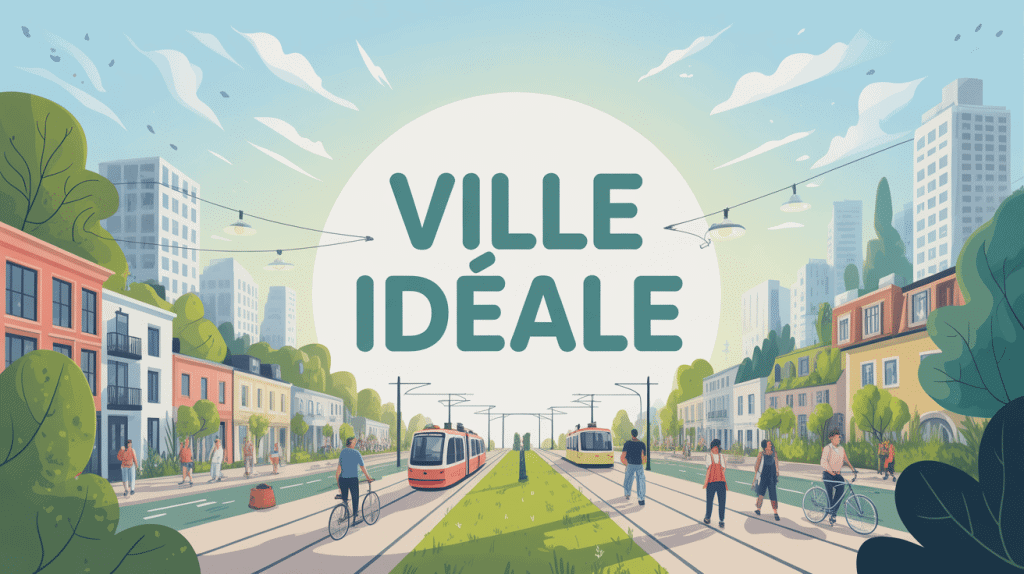 Illustration conceptuelle de ville idéale urbaine