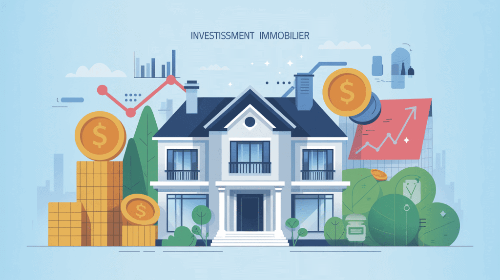 comment investir dans l immobilier illustration stylisée maison finances