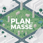 Illustration exemple de plan de masse vue isométrique
