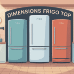 Illustration frigo top dimensions différentes tailles
