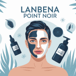 Illustration lanbena point noir avis avec visage zone T et produits