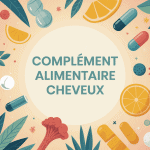 Meilleur complément alimentaire cheveux, illustration cheveux sains nutriments
