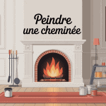 illustration moderne peindre une cheminée salon
