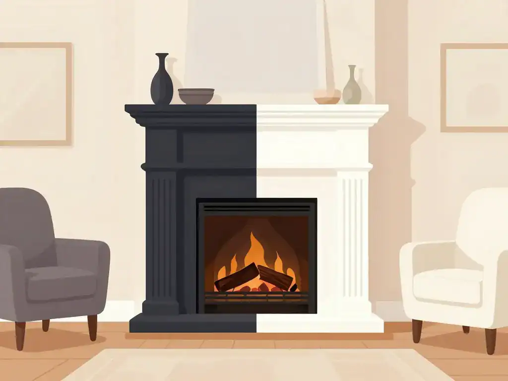 avant après peindre une cheminée transformation