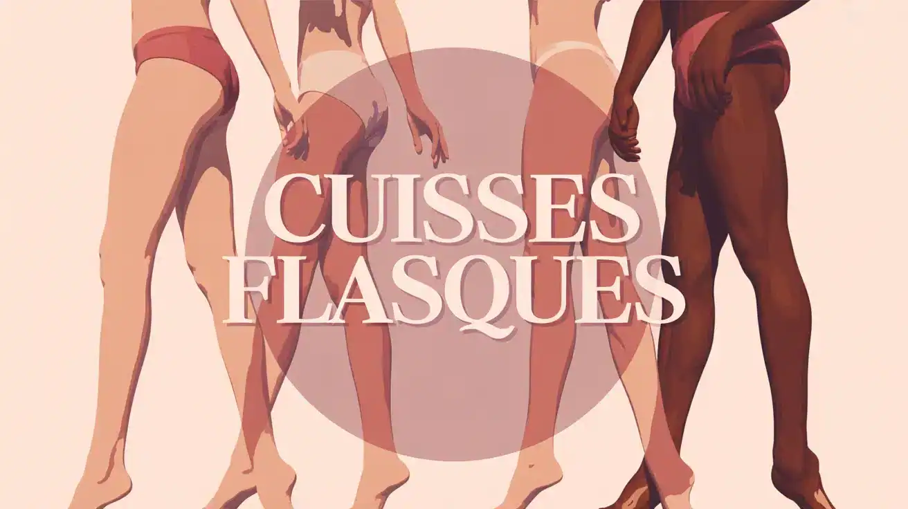 illustration cuisses flasques et tonique contraste pastel