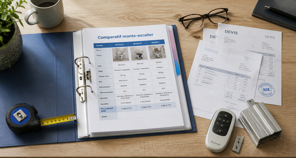 comparatif monte escalier sur bureau avec devis et accessoires