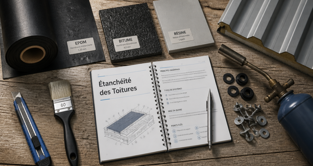 étanchéité des toitures plan de travail outils