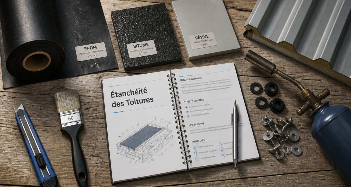 étanchéité des toitures plan de travail outils