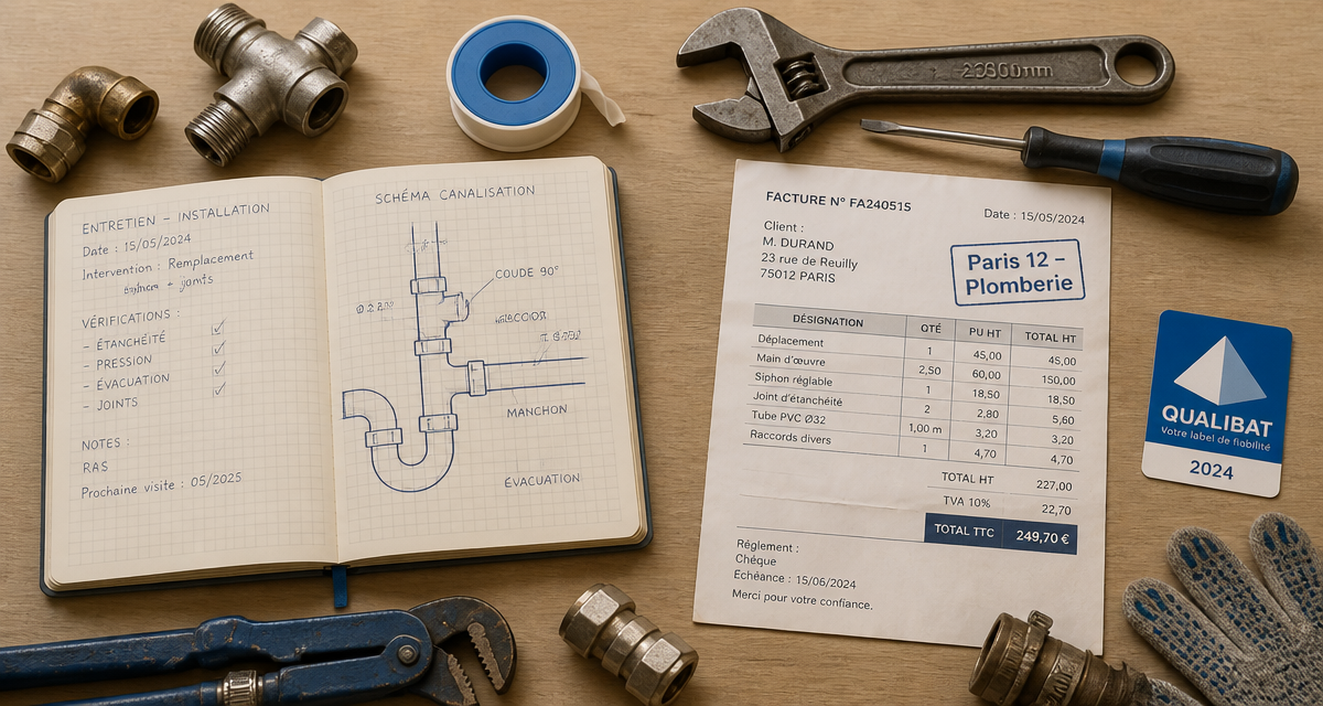 plombier paris 12 outils et facture