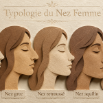 Profils stylisés nez femme découpages papier
