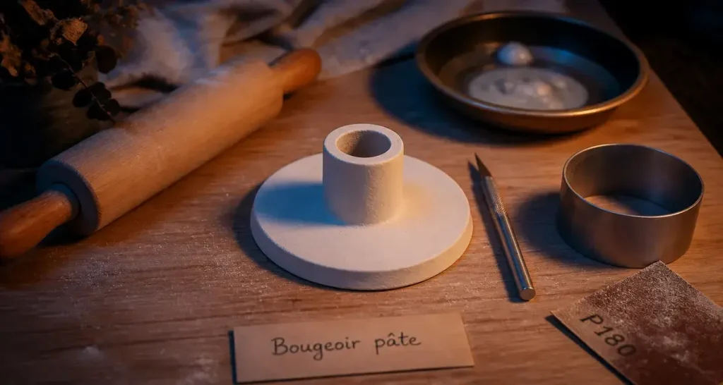 Bougeoir en pâte autodurcissante : 5 étapes pour un fini céramique en 24h