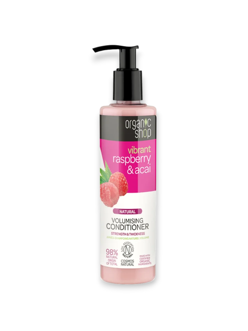 Балсам за коса за обем Малина и асай, Organic Shop, 280 мл