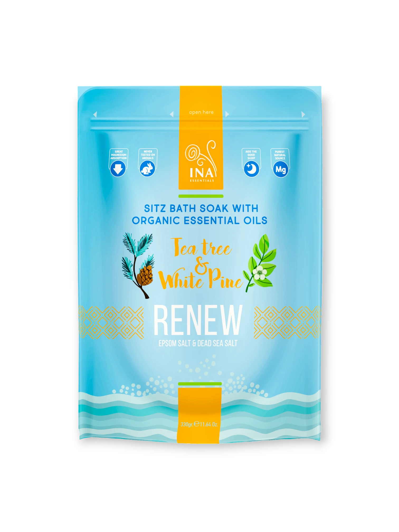 Renew Соли за вана с Чаено дърво и Бял бор InaEssentials 330 гр