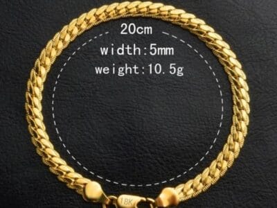 Fashion Jewelry Simple 18k Yellow Gold Bracelet (Gold)