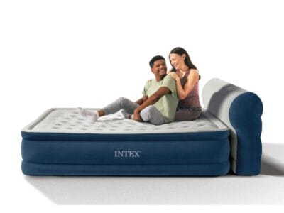 Dura-Beam Plus Deluxe Pillow Rest Air Mattress 16.5″ Queen w/ Built-In Electric Pump