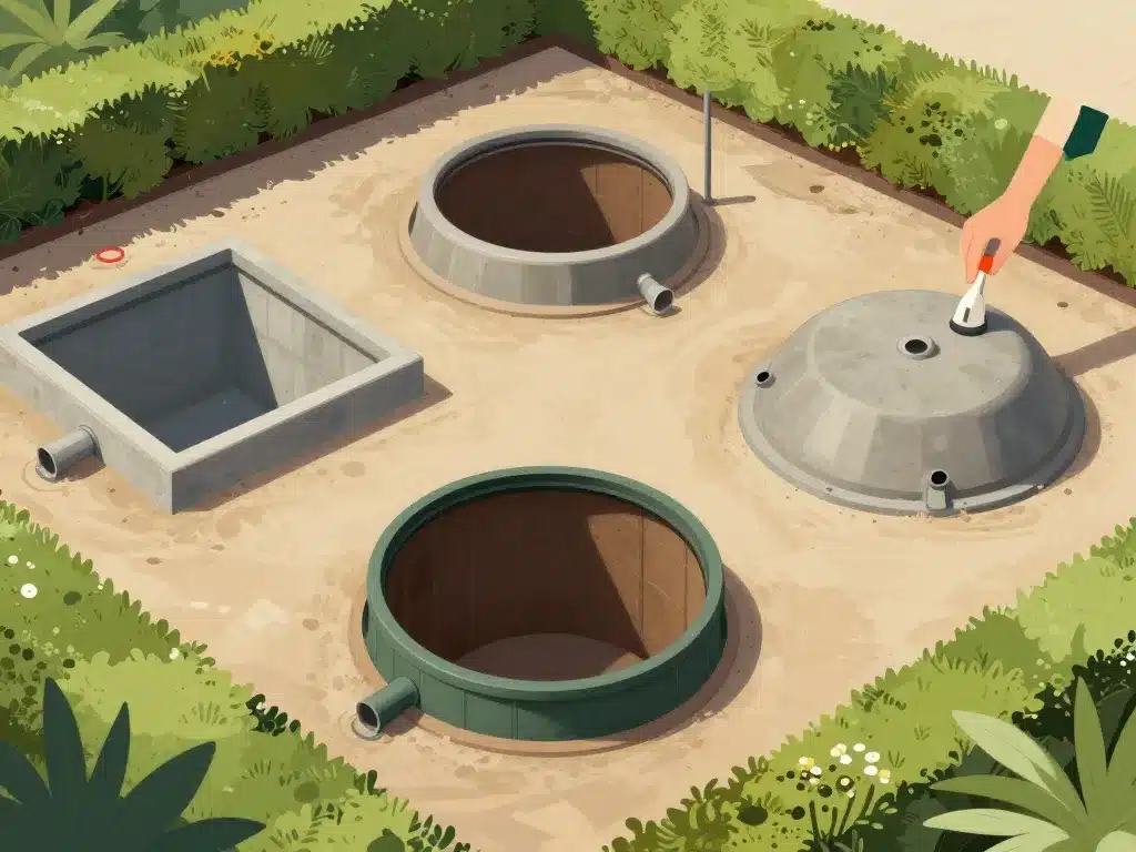 ancienne fosse septique schema schémas différents types