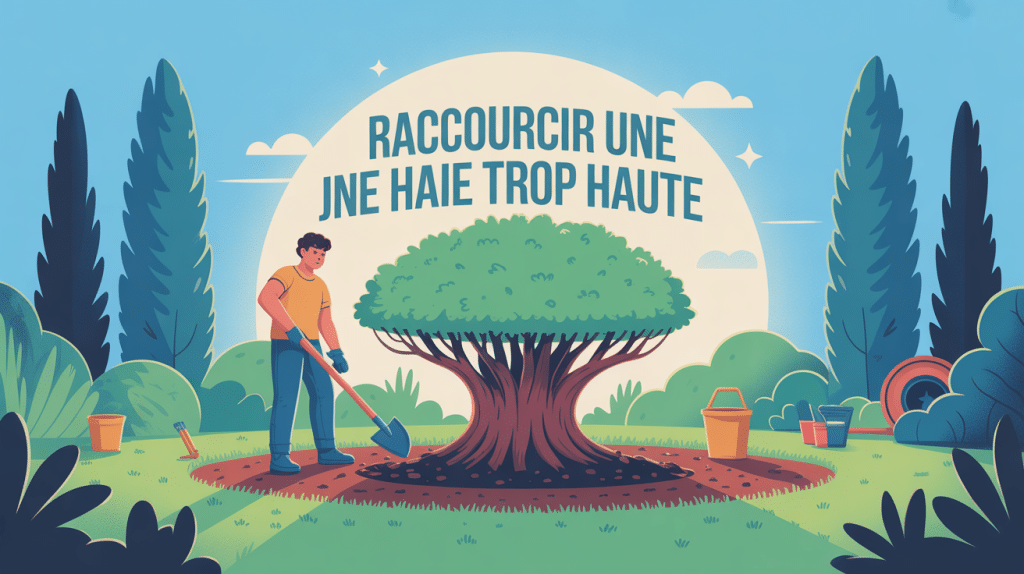 comment tailler une haie trop haute illustration vectorielle jardin
