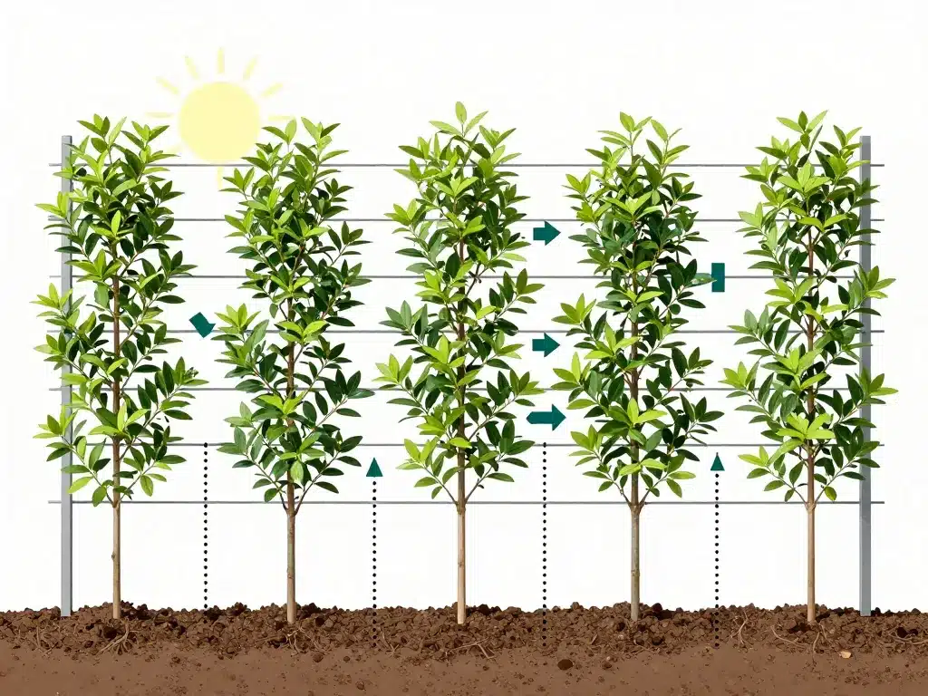 Schéma installation jasmin étoilé brise-vue sur treillis