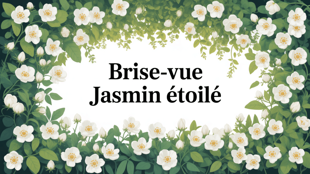 Jasmin étoilé brise-vue feuillage et fleurs blanches luxuriantes