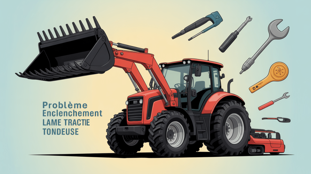 problème enclenchement lame tracteur tondeuse illustration diagnostic